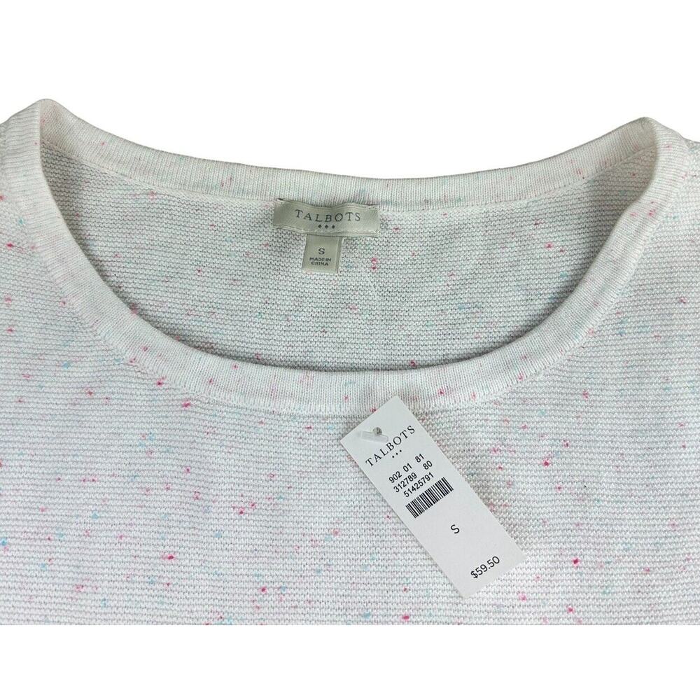 Talbots Pullover Sweater Speckled Sweater Sz Small Pastels 3/4 Sleeve New - Picture 4 of 8